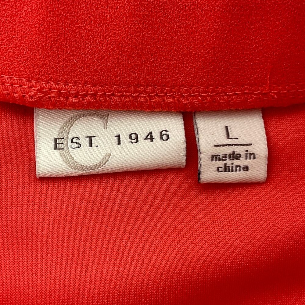 C est 1946 Sz L Orange Midi Skirt Ruffled Bottom - Picture 5 of 11